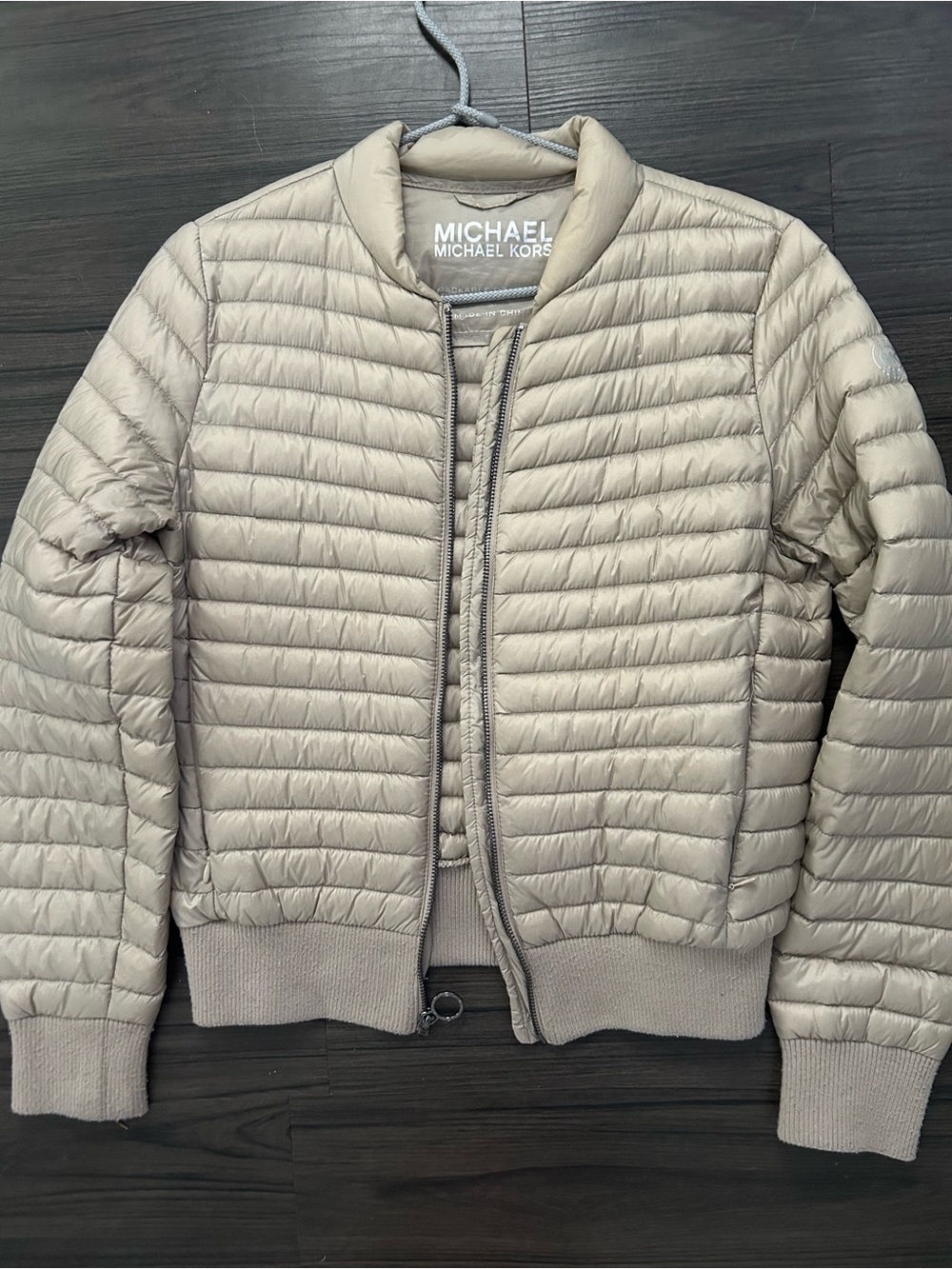 Michael Kors Quilted Bomber Jacket - Beige super soft